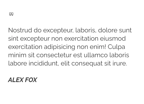   Nostrud do excepteur, laboris, dolore sunt sint excepteur non exercitation eiusmod exercitation adipisicing non enim! Culpa minim sit consectetur est ullamco laboris labore incididunt, elit consequat sit irure.  ALEX FOX